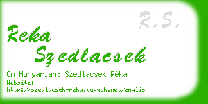 reka szedlacsek business card